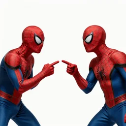 internet meme with two spidermans pointing at one another