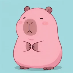 cute round entirely pink capybara, studio ghibli, disney, greg rutkowski, alena aenami