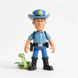 a sheriff toy that has a snake in his boot, pixar official, 8 k