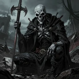 post-apocalyptic grim reaper, studio gainax art