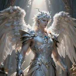 archangel micheal by tsuyoshi nagano, illustration, cinematic lighting, hyperdetailed, 8 k, face enhance, elegant, fantasy, frostbite 3 engine, cryengine, dof, trending on artstation, digital art, crepuscular ray