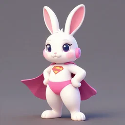 white and pink bunny - girl is a total hunk, featured on artstation, by laura peltomaki, superhero
