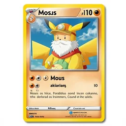 moses from the bible in the style of a pokemon trading card