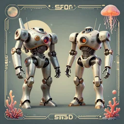design only! 2 0 5 0 s retro future art 1 9 7 0 s science fiction borders lines decorations space machine, mech, robot. muted colors. by jean - baptiste monge, ralph mcquarrie, marc simonetti, 1 6 6 7. mandelbulb 3 d, fractal flame, jelly fish, coral