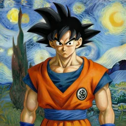 formal portrait of goku, realistic, detailed, artstation, digital painting by vincent van gogh, by eugene de blaas, by francois - leon benouville