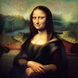 beksinski, zdzisław - mona lisa in the style of giger, h. r. by beksinski, zdzisław and giger, h. r.