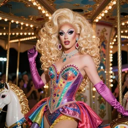 professional colorful drag queen carousel