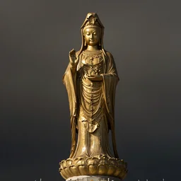 guanyin of nanshan statue. by konstantin razumov, chiaroscuro, highly detailded