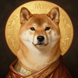 byzantine icon depicting a shiba inu god