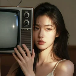 a man with a retro tv set instead of a face