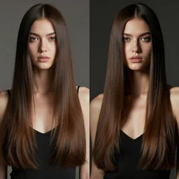 before and after picture of a beautiful supermodel before and after she cuts her long hair off