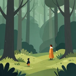 a place of wonder, in the glade, a simple textured vector based illustration, critical detail, contrasting colors, sharp focus, atmospheric dreamscape painting, wlop by ( jeremiah ketner and leonardo da vinci and greg rutkowski )