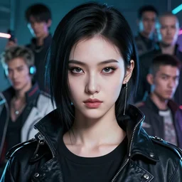 portrait anime 2 0 7 7 s cyberpunk fashion model sharp fine face pretty face, realistic shaded perfect face, fine details. anime. cyberpunk realistic shaded lighting by katsuhiro otomo ghost - in - the - shell, magali villeneuve, artgerm, rutkowski jeremy lipkin and giuseppe dangelico pino and michael garmash and rob rey