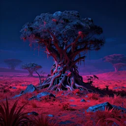 reclaimed by nature by zack snyder, san andreas alien synthwave neon noir infrared reclaimed by nature nightsky, archdaily, wallpaper, highly detailed, trending on artstation.