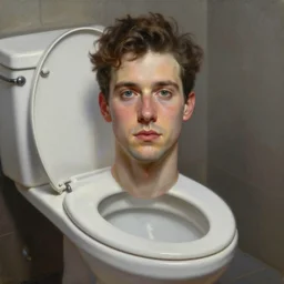 a detailed portrait painting of joel glazer from manchester stuck in on the toilet