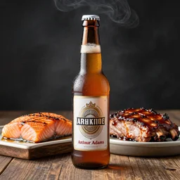 light - bodied lager with a smoky character, ideal to accompany all types of grilled meats, smoked or cured salmon and pork ribs with barbecue sauce. in the style of arthur adams