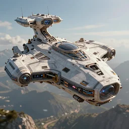 Dreambot Morhership, a colossal futuristic spaceship controlled by AI, concept art, highly detailed, digital art, octane render, unreal engine, photorealistic,