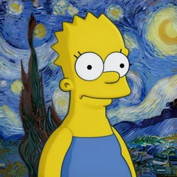 Lisa Simpson portrait by Van Gogh