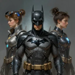 symmetry!! portrait of batman beyond, sci - fi, tech wear, glowing lights!! intricate, elegant, highly detailed, digital painting, artstation, concept art, smooth, sharp focus, illustration, art by artgerm and greg rutkowski and alphonse mucha