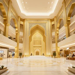 a mall in the style of golden age persian empire, art by greg rutkowski and artgerma, stunning concept art, interior design architecture