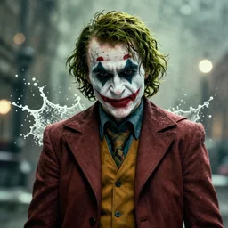 portrait of the joker as a viking viking in gears of war, splash art, artwork by james jean, hyperdetailed realistic, splash art, body shot, movie still, cinematic lighting, ray tracing, octane render, long lens, shallow depth of field, bokeh, anamorphic lens flare, 8 k, hyper detailed, 3 5 mm film grain