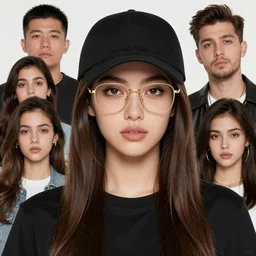 a beautiful portrait, middle hair girl, gold frame glasses, black baseball cap, black t - shirt, by amin faramarzian and ashno alice and bach do and christian angel and erica williams and solan and juu and michael chang and tea me, trending on artstation