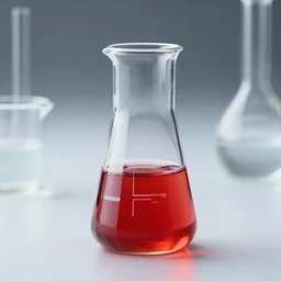 commercial photo of a red health potion in a beaker, 8 k, ultrarealistic
