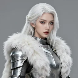 fur - lined armor!!! beautiful and elegant white haired female!! gorgeous ayes!! character concept art, sharp focus, octane render! unreal engine 5! highly rendered!! trending on artstation!! detailed linework!! illustration by artgerm, wlop and ayami kojima