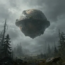 landing on desolate foggy forest planet, concept art, artstation, cgsociety, volumetric lighting, detailed