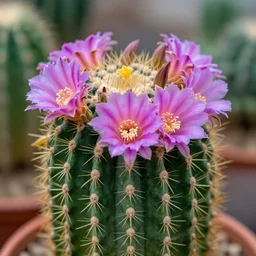 microphotography of a flowering cactus, 4k UHD, 8k, 16k, 55mm lens