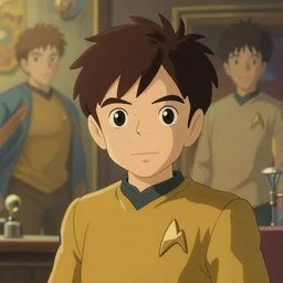 cute star trek officer luke thomas, natural lighting, path traced, highly detailed, high quality, digital painting, by don bluth and ross tran and studio ghibli and alphonse mucha, artgerm