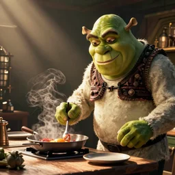 Walter White cooking with Shrek