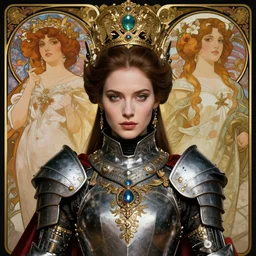 portrait of a beautiful cyberpunk knight woman, beautiful symmetrical face, fantasy, regal, by stanley artgerm lau, greg rutkowski, thomas kindkade, alphonse mucha, loish, norman rockwell.