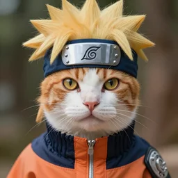 image of Naruto Uzumaki as cat, 8K, HDR, high quality, detailed
