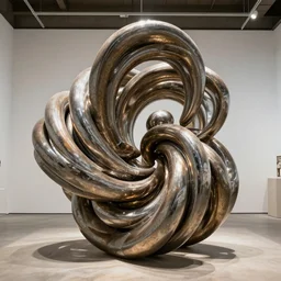sculpture by jeff koons and!!!!!! junji ito!!!!!! spirals, studio setting