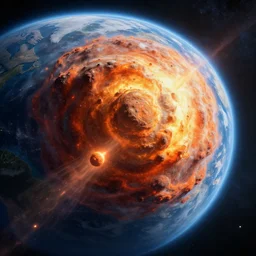 a stunning picture of a monumental meteor hurling towards earth, professional digital art, digital painting, stunning masterpiece