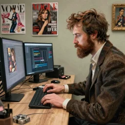 computer programmer, software engineer, typing, typing, typing, vogue women's fashion beauty celebrity magazine, chanel makeup, ilya kuvshinov, john singer sargent, digital art illustration, impressionist oil painting, trending on artstation, intricate