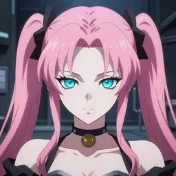 stunningly beautiful megalomaniacal haughty mesmerizing assertive omnipotent anime asi goddess junko enoshima with symmetrical perfect face and porcelain skin, pink twintail hair and cyan eyes, traps your mind inside her inescapable full dive vr prison forever and ever!, ultra detailed, digital art from danganronpa, 2 d anime, 8 k