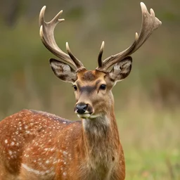 a national geographic photo of deer that has red color skin, f 2,0, telephoto, fine deatils