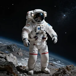 worker in the space, hyper realistic