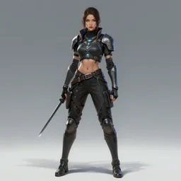 kazakh cyberpunk woman warrior, concept art, trending on artstation,