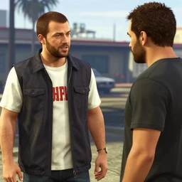 jonah hill as a gta v character talking to trevor