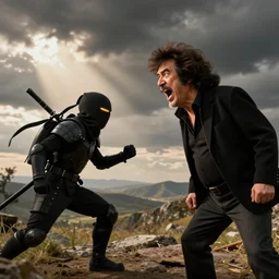 bob ross screaming at ninjas