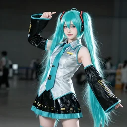 hatsune miku cosplay, dynamic lighting, photography, cosplay, blue_hair, hatsune_miku, miku_hatsune, amazing cosplay