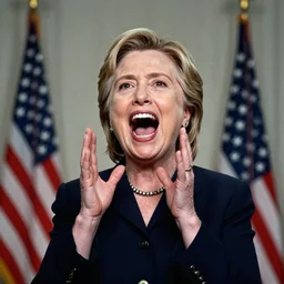 hillary clinton screaming, by bruce weber, mannerism, 8 5 mm, f 1. 8