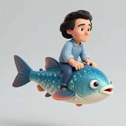 charles manson riding a flying fish