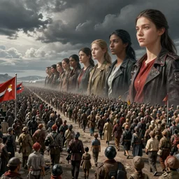 hyperrealistic precisionist socialist revolution in the future world, fine art highly detailed matte painting masterpiece, anastasia taylor - lind ren hang, dramatic moody lighting, long shot, wide angle, uhd 8 k, sharp focus