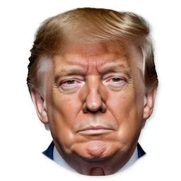 3 5 mm photograph of donald trump with male pattern baldness and no teeth