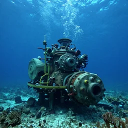 Expedition at the bottom of the sea, machinery