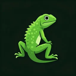 green lizard logo, 4k